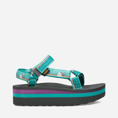 Teva Flatform Universal - Women's Teva Sandals - Light Green | India (CTUA62059)